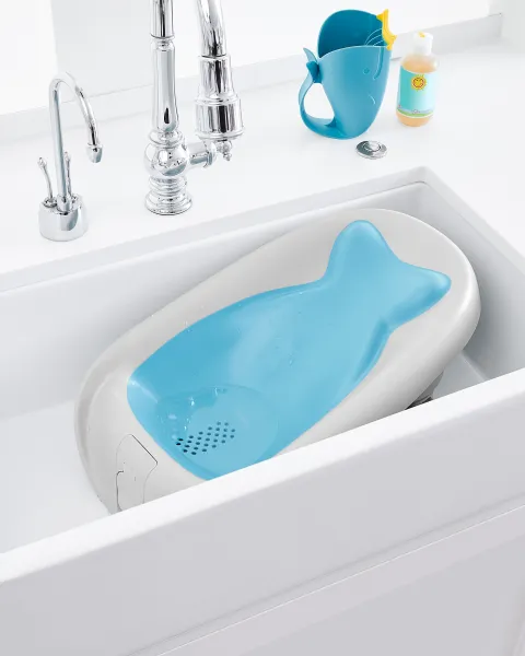 SKIP HOP Lehátko na kúpanie skladacie Moby modré 0-6m
