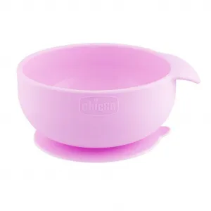 CHICCO Set jedálenský silikónový - pink, 6m+