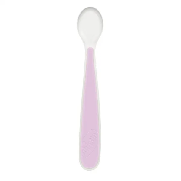CHICCO Set jedálenský silikónový - pink, 6m+