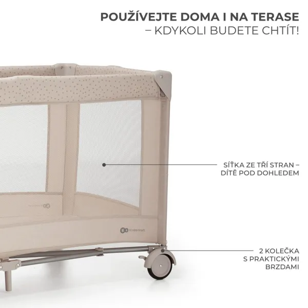 KINDERKRAFT Postieľka cestovná Joy 2 Beige
