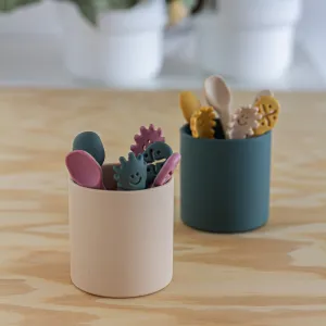PETITE&MARS Set 3 ks silikónových tréningových lyžičiek Take&Match Desert Sand 6m+