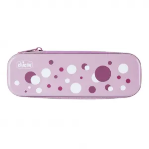 CHICCO Set zubná kefka a pasta v puzdre Always smiling - lilac, 6m+