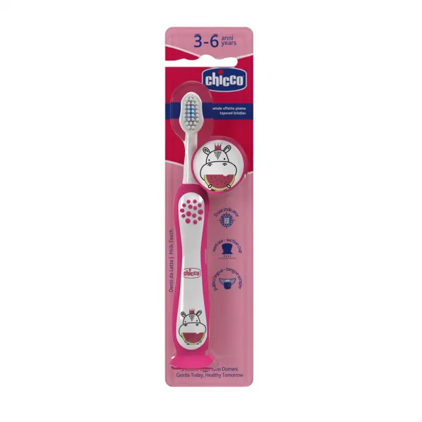CHICCO Kefka zubná pre deti Hippo 3-6r