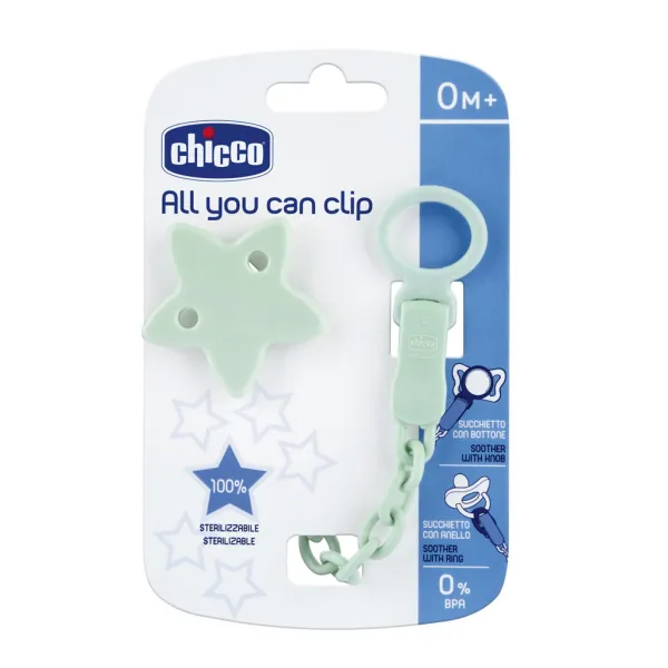 CHICCO Klip na cumlík All you can clip - star