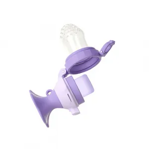 BABYONO Cumlík silikónový na kŕmenie Flower violet 6m+