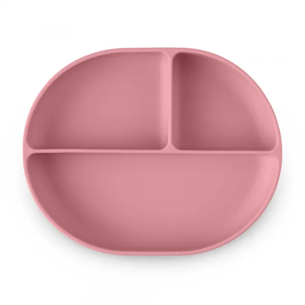 PETITE&MARS Tanierik silikónový deliaci oválny Take&Match Dusty Rose 6m+