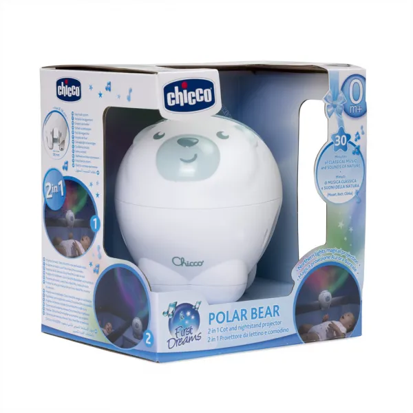 CHICCO Projektor s polárnou žiarou Polárny medveď modrý