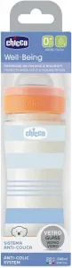 CHICCO Fľaša dojčenská sklo Well-being silikón 240 ml chlapec
