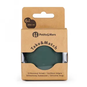 PETITE&MARS Hrnček silikonový Take&Match Misty Green 6m+