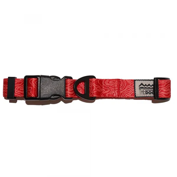 EXPLORER DOG Obojok Vrstevnica Červená L - 41-66x2, 5 cm