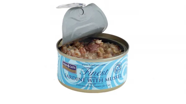 FISH4CATS Konzerva pre mačky Finest sardinka s mušľami 70g