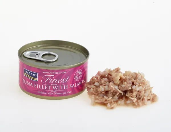 FISH4CATS Konzerva pre mačky Finest tuniak s lososom 70g