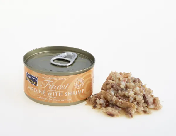 FISH4CATS Konzerva pre mačky Finest sardinka s krevetami 70g