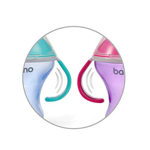 BABYONO Hrnček netečúci s mäkkým náustkom Natural Nursing 180 ml fialová