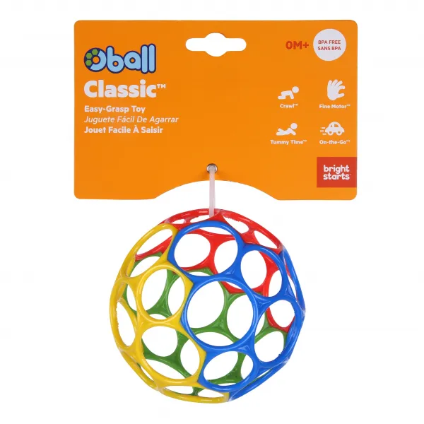 Bright Starts OBALL RATTLE 10 cm Oranžová,OBALL Hračka Oball™ Classic 10 cm mix farieb 0m+