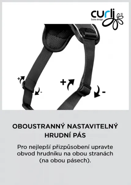CURLI Postroj pre psov s magnetom Belka Comfort Black M, 20-30kg