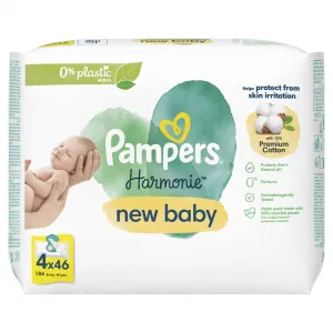 PAMPERS Obrúsky vlhčené Harmonie New Baby Plastic Free 4x46 ks