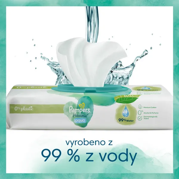 Pampers Harmonie Aqua vlhčené čistiace obrúsky pre deti 4x48 ks