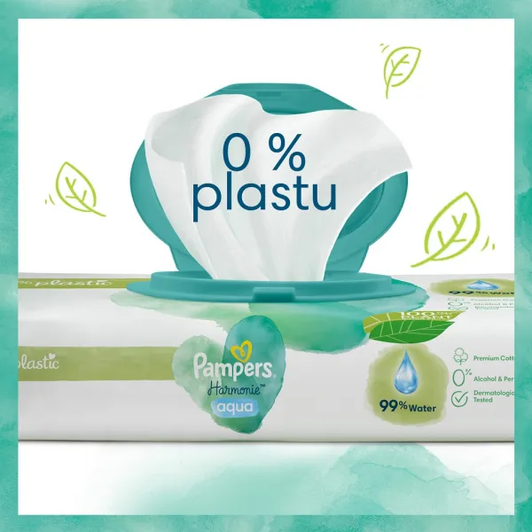 Pampers Harmonie Aqua vlhčené čistiace obrúsky pre deti 4x48 ks