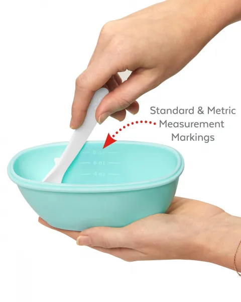 SKIP HOP Miska s lyžičkou v ochrannom puzdre Easy Serve Teal 240 ml, 3m+