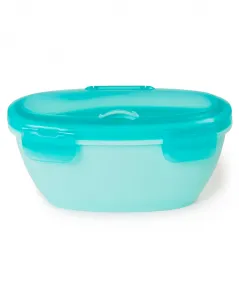 SKIP HOP Miska s lyžičkou v ochrannom puzdre Easy Serve Teal 240 ml, 3m+