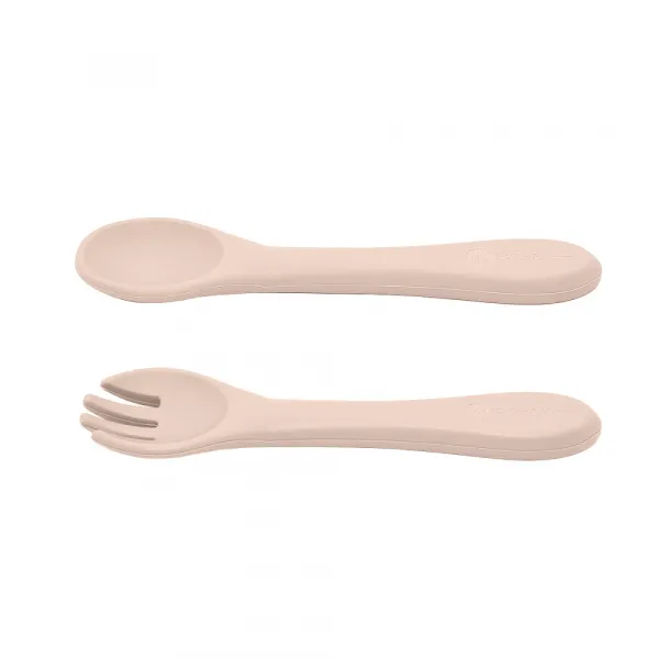 PETITE&MARS Set jedálenský silikónový TAKE&MATCH 4 ks Desert Sand - Misty Green 6m+