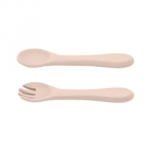 PETITE&MARS Set jedálenský silikónový TAKE&MATCH 4 ks Desert Sand - Misty Green 6m+