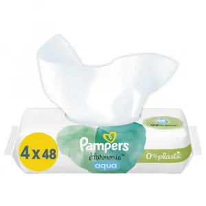 Pampers Harmonie Aqua vlhčené čistiace obrúsky pre deti 4x48 ks