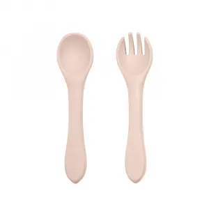 PETITE&MARS Set jedálenský silikónový TAKE&MATCH 4 ks Desert Sand 6m+