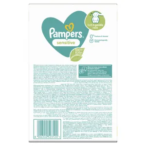 Pampers Sensitive Baby Detské Čistiace Obrúsky 24 x 52 ks 1248 ks,PAMPERS Sensitive vlhčené obrúsky Plastic Free 24 x 52 ks = 1248 ks