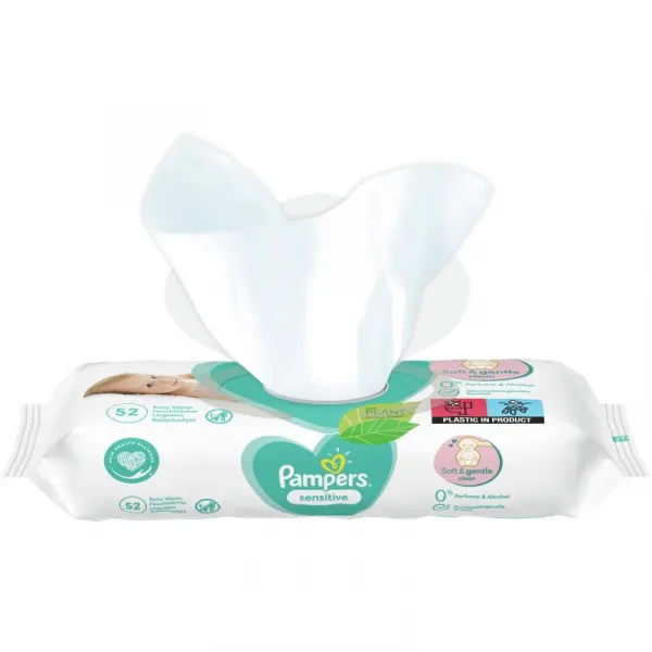 Pampers Sensitive detské čistiace utierky 12 x 52 ks,12x PAMPERS Sensitive Obrúsky vlhčené 52 ks