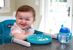 CHICCO Tanier silikónový, modrozelená 12m+