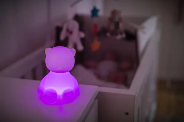 NATTOU Svetielko nočné silikónové so senzorom plaču Lapidou mačička