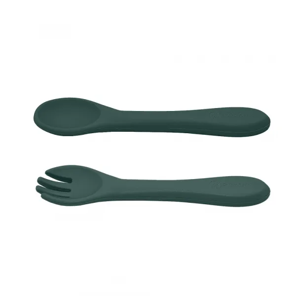 PETITE&MARS Set jedálenský silikónový TAKE&MATCH 3 ks Misty Green 6m+