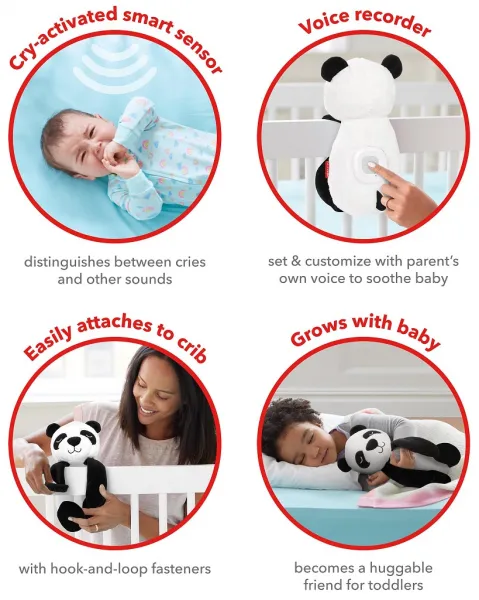 SKIP HOP Senzor plaču inteligentný s možnosťou nahratia hlasu rodiča Panda 0m+