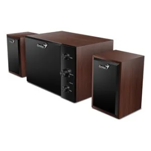 Genius reproduktory SW-2.1 350, 2.1, 15W, hnědo-černé, ovládací panel, ovládaní basů a výšek, 3,5 mm jack, 40Hz~20kHz
