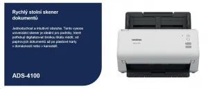 Skener BROTHER ADS-4100 DUALSKEN A4 35 str./70dual 600x600 60ADF USB