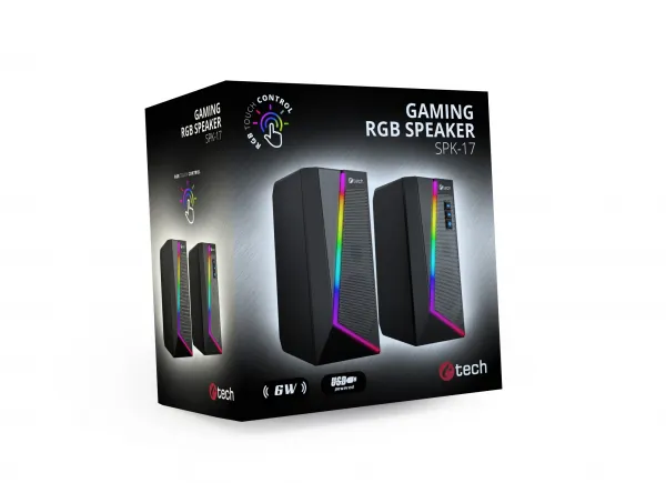 Repro C-TECH SPK-17, 2.0, RGB, černé