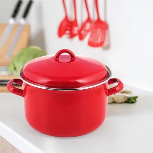 Smaltovaný hrniec s pokrievkou Red MILTON