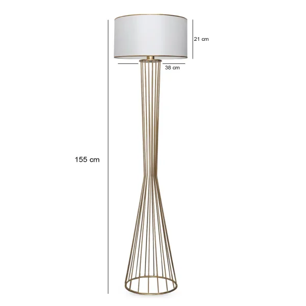 Opviq Stojacia lampa AYD XII 155 cm biela/zlatá
