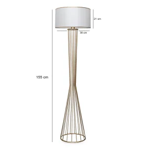 Opviq Stojacia lampa AYD XII 155 cm biela/zlatá