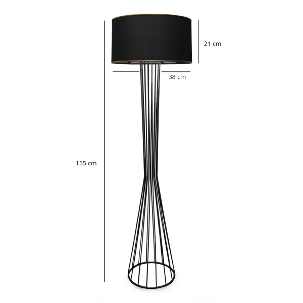 ASIR Stojacia lampa AYD-3058 čierna