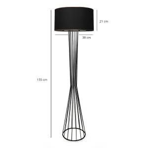 ASIR Stojacia lampa AYD-3058 čierna