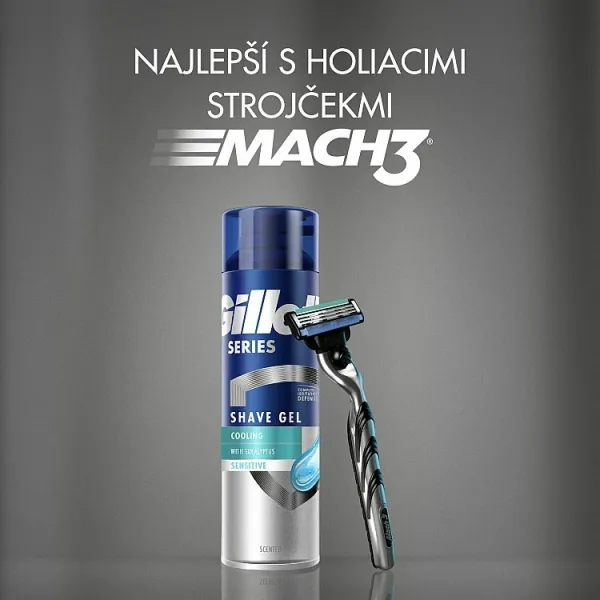 Gillette Series Chladivý Gél Na Holenie S Eukalyptom, 200ml