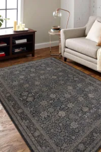 Koberec ANTIGUA 518 74 KD900 OSTA Kvety / rám, béžový / čierny