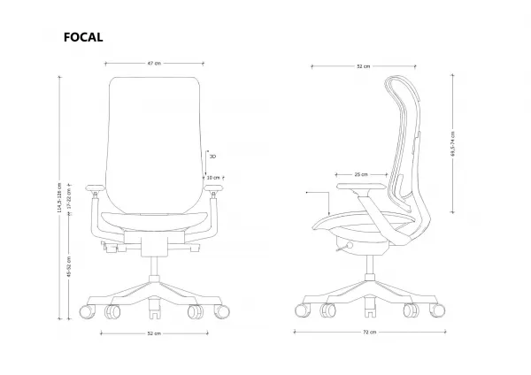 Ergonomická kancelárska stolička FOCAL