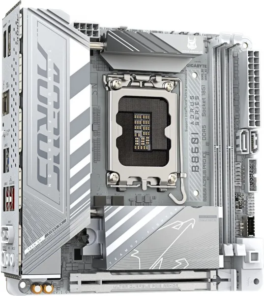 GIGABYTE MB Sc LGA1851 B860I AORUS PRO ICE, Intel B860, 2xDDR5, 1xThunderbolt, 1xDP, 1xHDMI, WiFi, Mini-ITX
