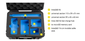 BW Outdoor Case Type 1000 pre Insta360 X4, čierne