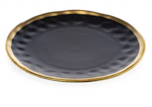 HowHomely Súprava 2 ks tanierov LISSA čierna/zlatá