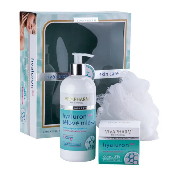 Darčekový set hyaluron mlieko+krém VIVACO 400+50 ml